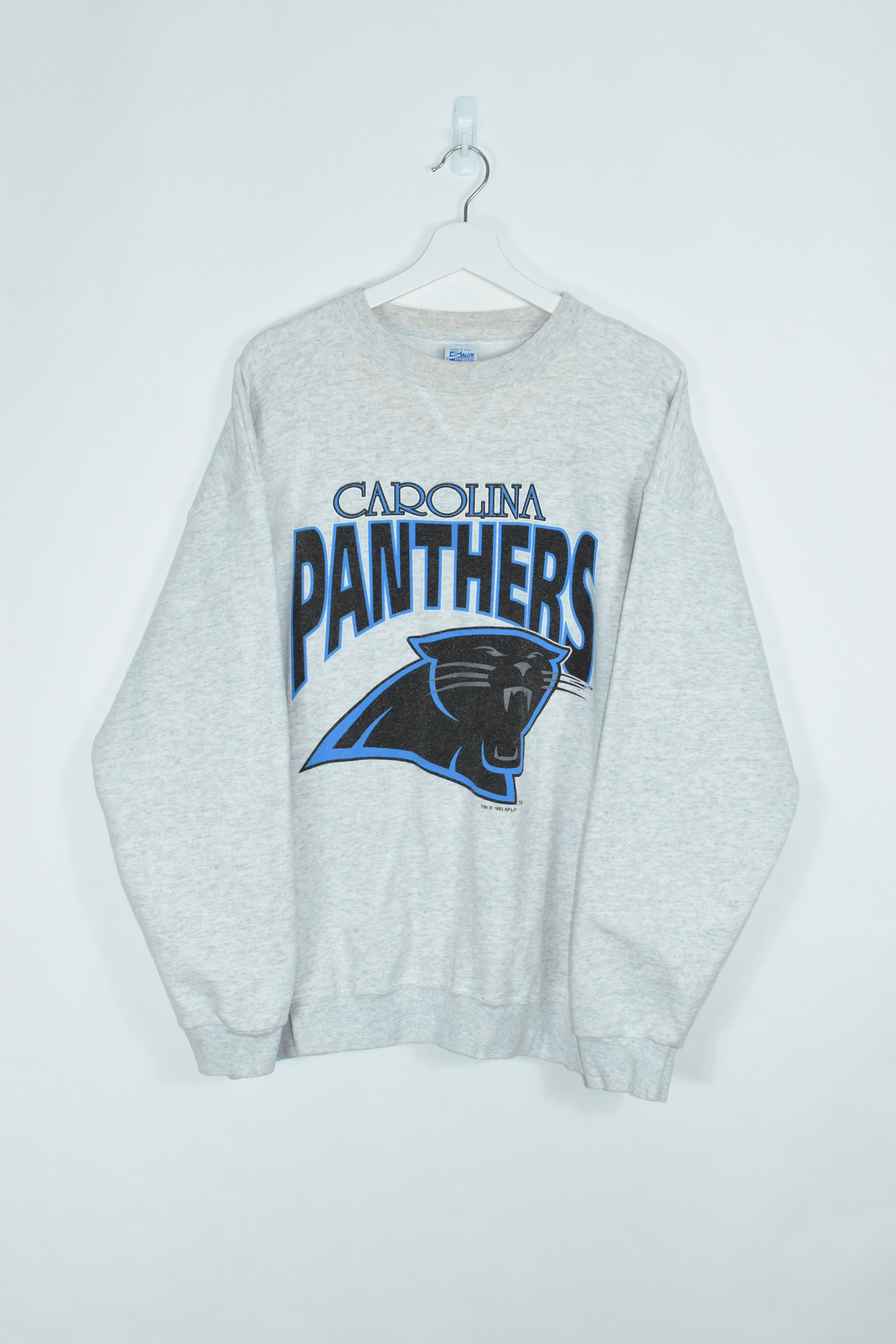 Delta Mens Gray Vintage 1993 Made In USA Carolina Panthers Sweatshirt Size  XL