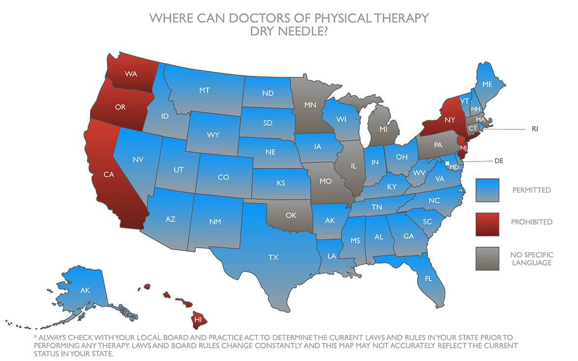 Doctors of Physical Therapy Dry Needling Map