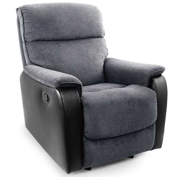 grey and white recliner chair