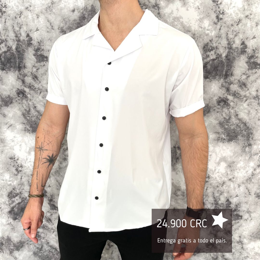 Camisa Lisa con Botones Negros – Coco Jamboo