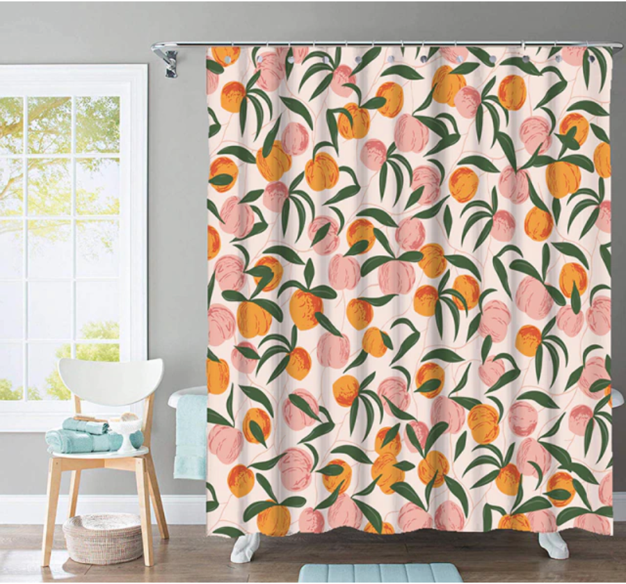 peach shower curtain