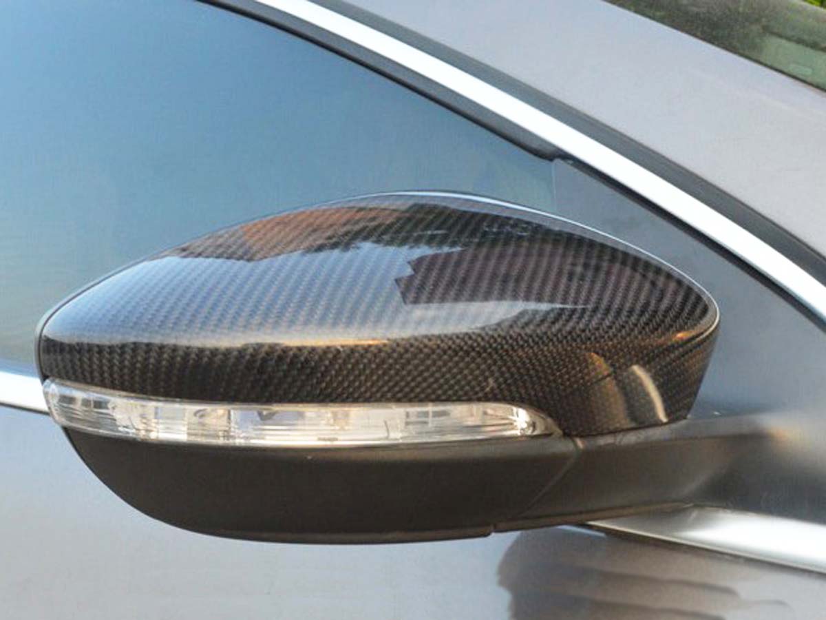 Für VW Passat Scirocco Eos Jetta Beetle Echt Carbon Spiegelkappen Blenden B-Ware 