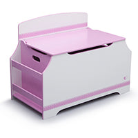 Jack and Jill Deluxe Toy Box with Book Rack, Pink