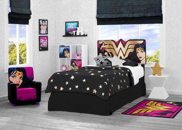 dc comics wonder woman upholstered headboard – delta children