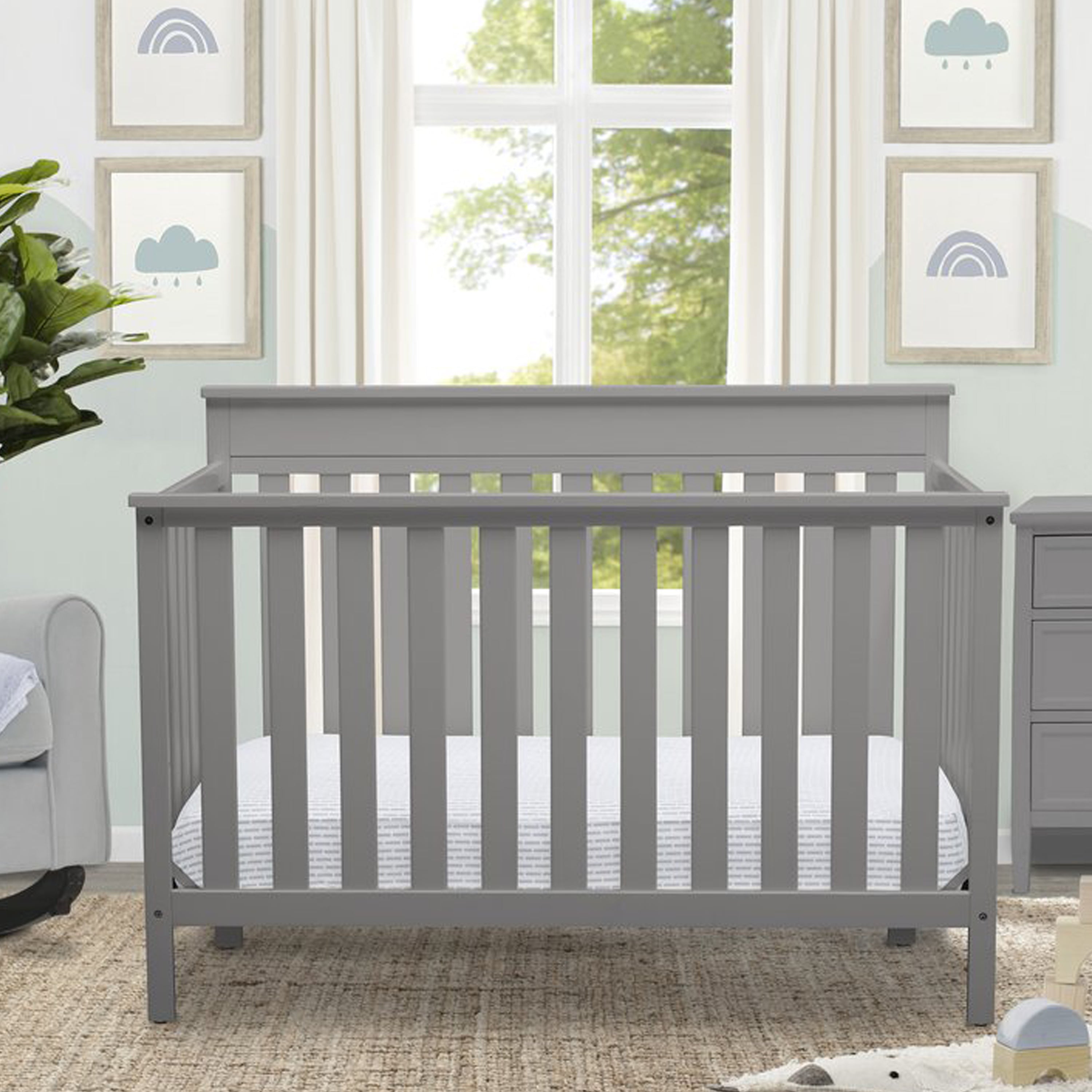 grey baby cribs