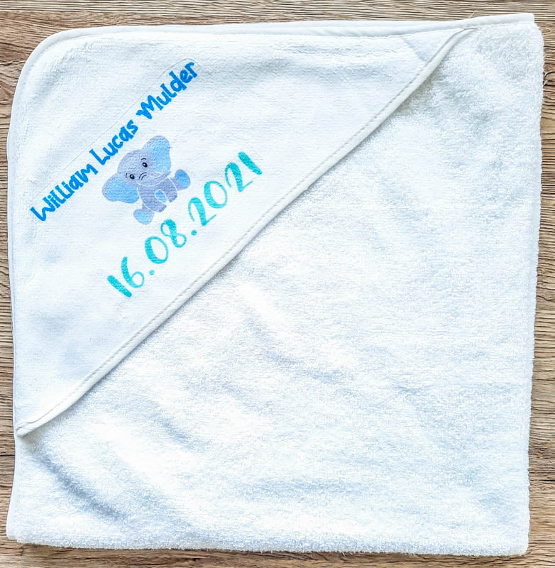 spuiten onhandig beneden Baby handdoek met naam en datum - Blauw – Babycraft.nl