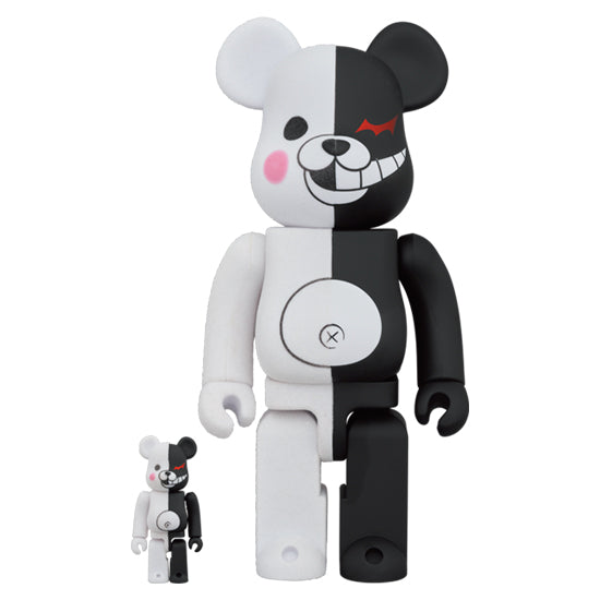 Be@rbrick Monokuma Rubber Coat & Flocky Ver. 槍彈辯駁 黑白熊 400%+100%