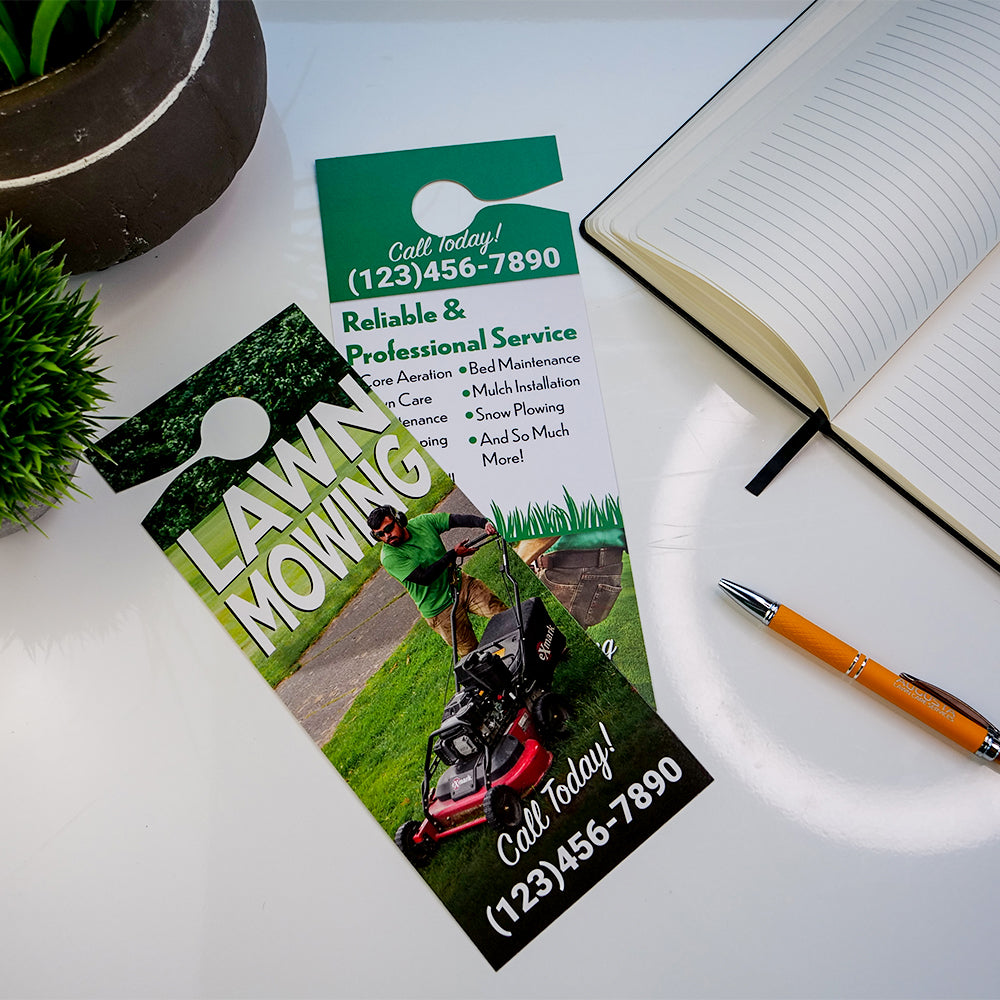 Mowing Services Door Hanger Marketing Template Lawn Care Media