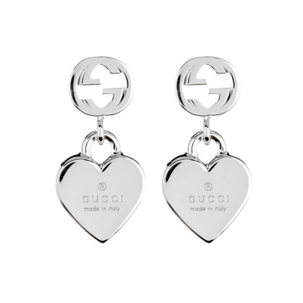 gucci heart drop earrings