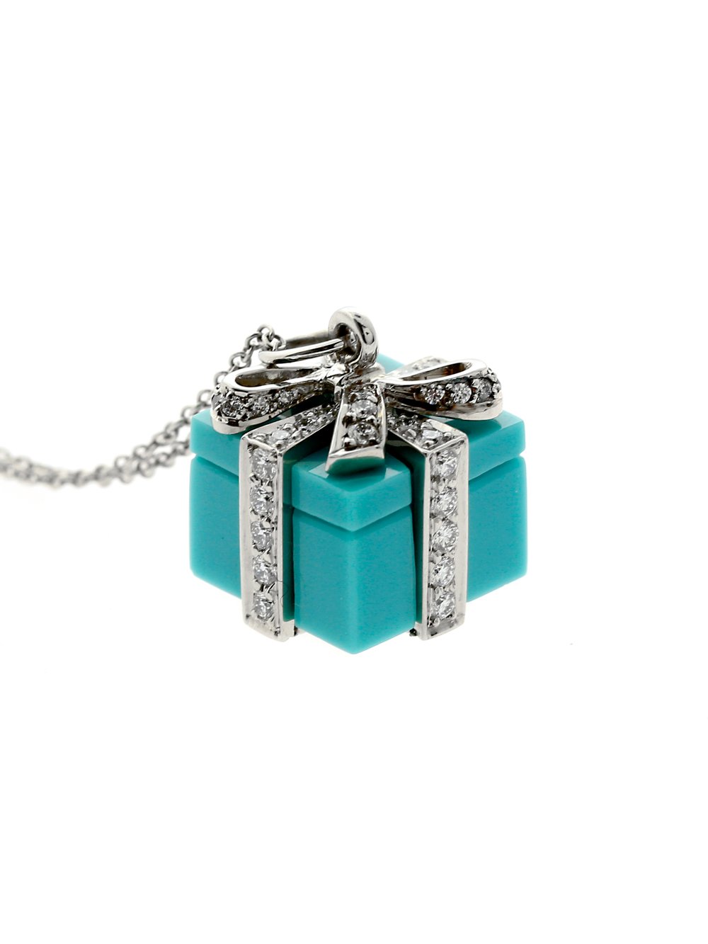 Tiffany & Co Turquoise Diamond Platinum Necklace Opulent Jewelers