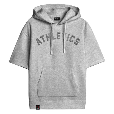 Athletics Short Sleeve Hoodie-Grey
