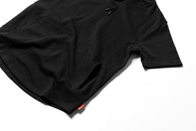 Organic Short Sleeve Trainer Hoodie - Black