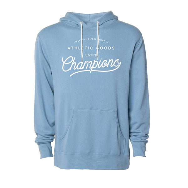 slate blue champion hoodie