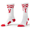 Live Fit Apparel Checker Socks - White/Red - LVFT