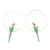 Nach: Blue + Green Parrot Hoops on display.