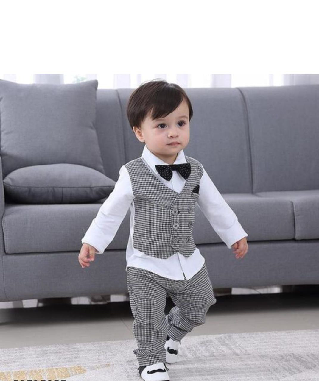 CHICTRY Baby Boys 4 Piece Formal Suit Gentlemen Outfit Bow Tie +