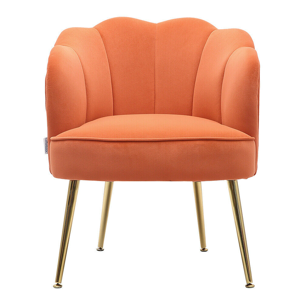 orange velvet cocktail chair