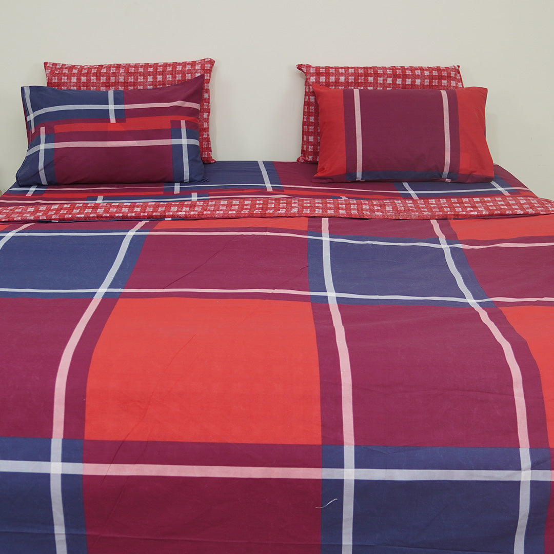 Check and Plaid Single Duvet Cover & Comforter Set