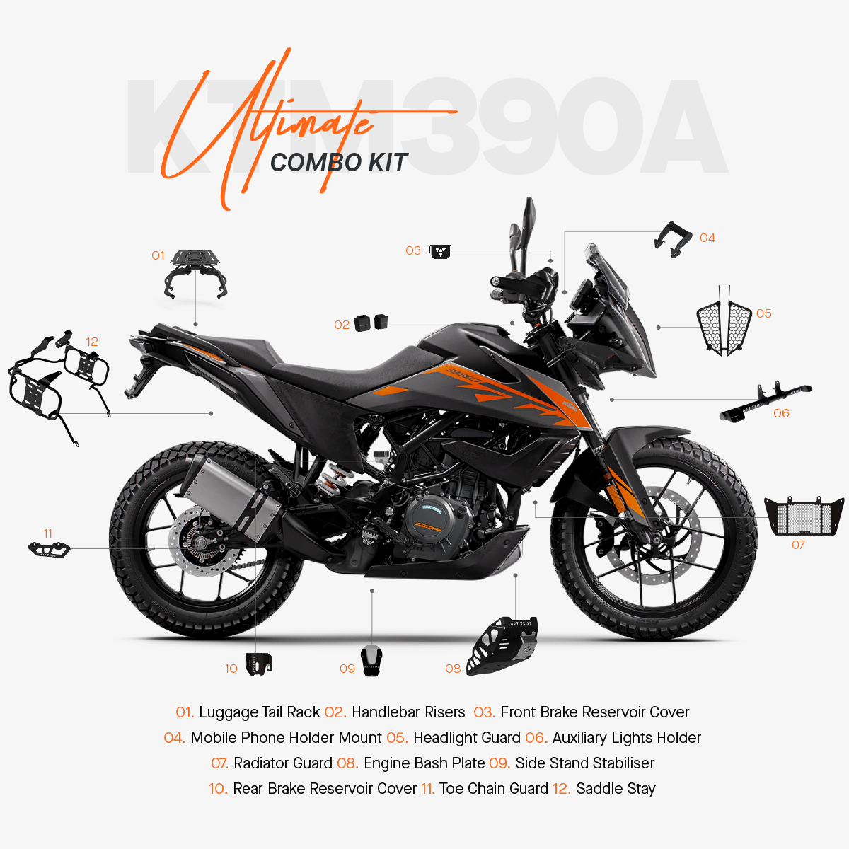 The Ultimate Combo Kit of 12 Accessories for KTM 390 – ADVTRIBE World