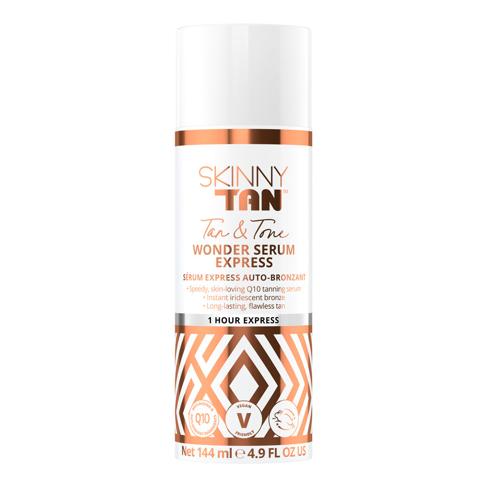 Skinny Tan Wonder Serum Express 145ml/125ml Wonder Tanning Serum Contains Q10, Vitamin E And Hyaluronic Acid To Give A Flawless Tan
