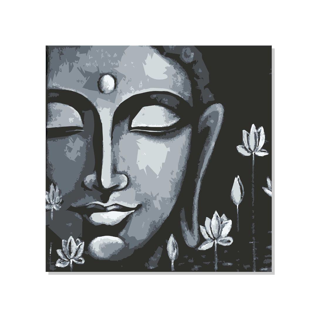 Lord Buddha Modern Canvas Wall Painting | Cotton Stretched Canvas ...