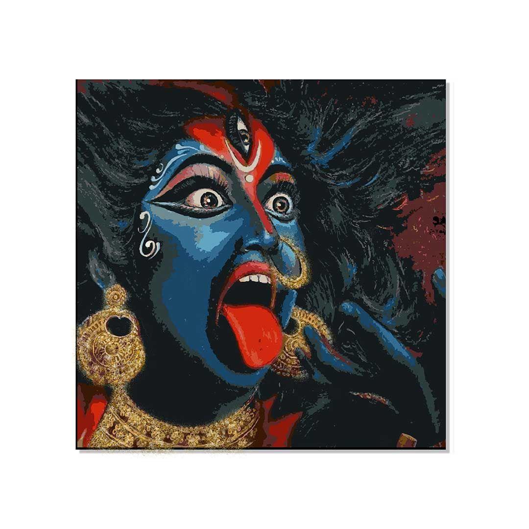 Goddess Kali Canvas Wall Painting | Cotton Stretched Canvas – Rangoli