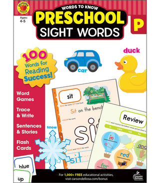 Preschool Sight Words Workbook Grade Preschool