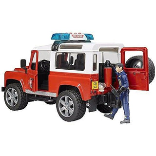 Land Rover Fire Department vehicle with fireman