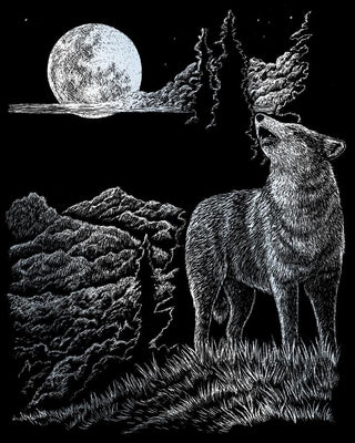 Engraving Art-Wolfe Moon