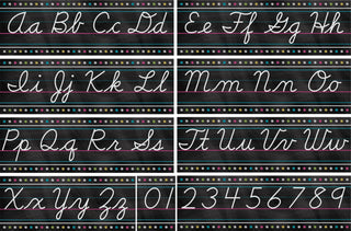 Chalkboard Brights Cursive Writing Bulletin Board