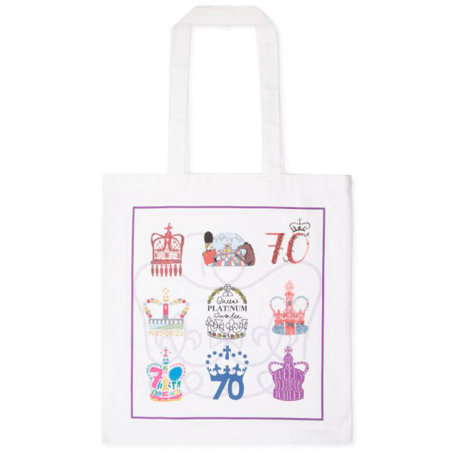 英国 バッキンガム宮殿 エリザベス女王 プラチナジュビリー 在位70周年 記念 デザイン コンペティション 作品 コットン ショルダーバッグ