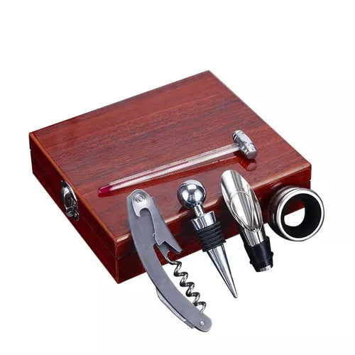 Kit Sacacorchos De Vino Accesorios Acero 5 Piezas - Box / ED6365