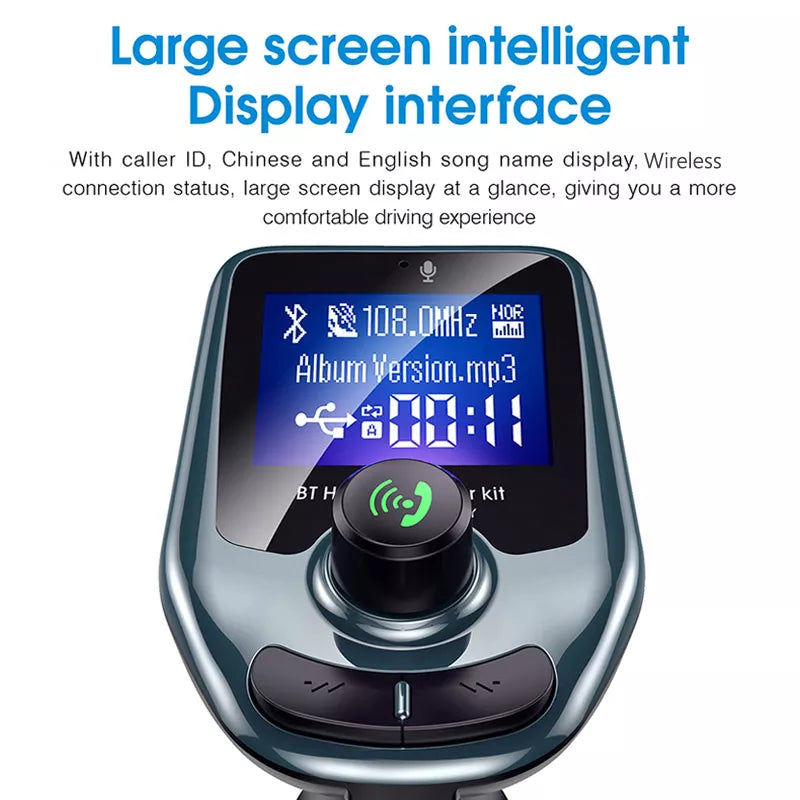 D4 Wireless Car Fm Transmitter BT Handsfree Call Car Kit Mp3 Player With Dual USB Car Charger