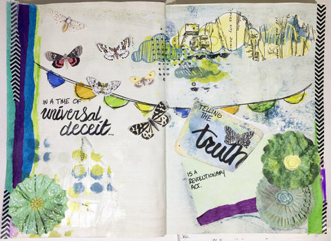 Art journal page by Karli-Marie featuring Tangie Baxter's Grab Bag #19 - TB&CO