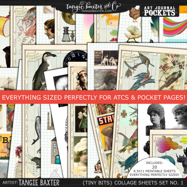 *NEW* Tiny Bits Collage Sheets for ATCs & Pocket Letters