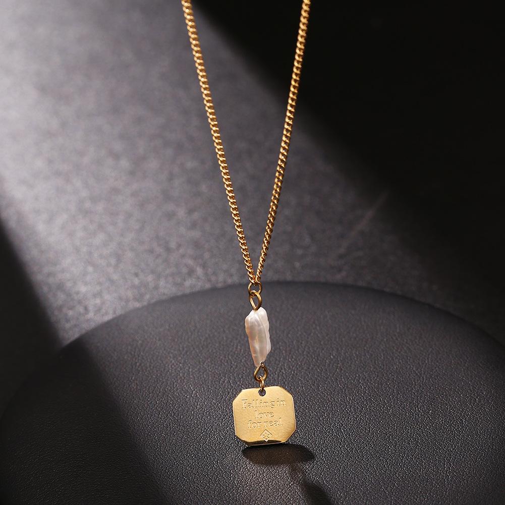 Women's Stainless Steel Coin Geometric Necklace