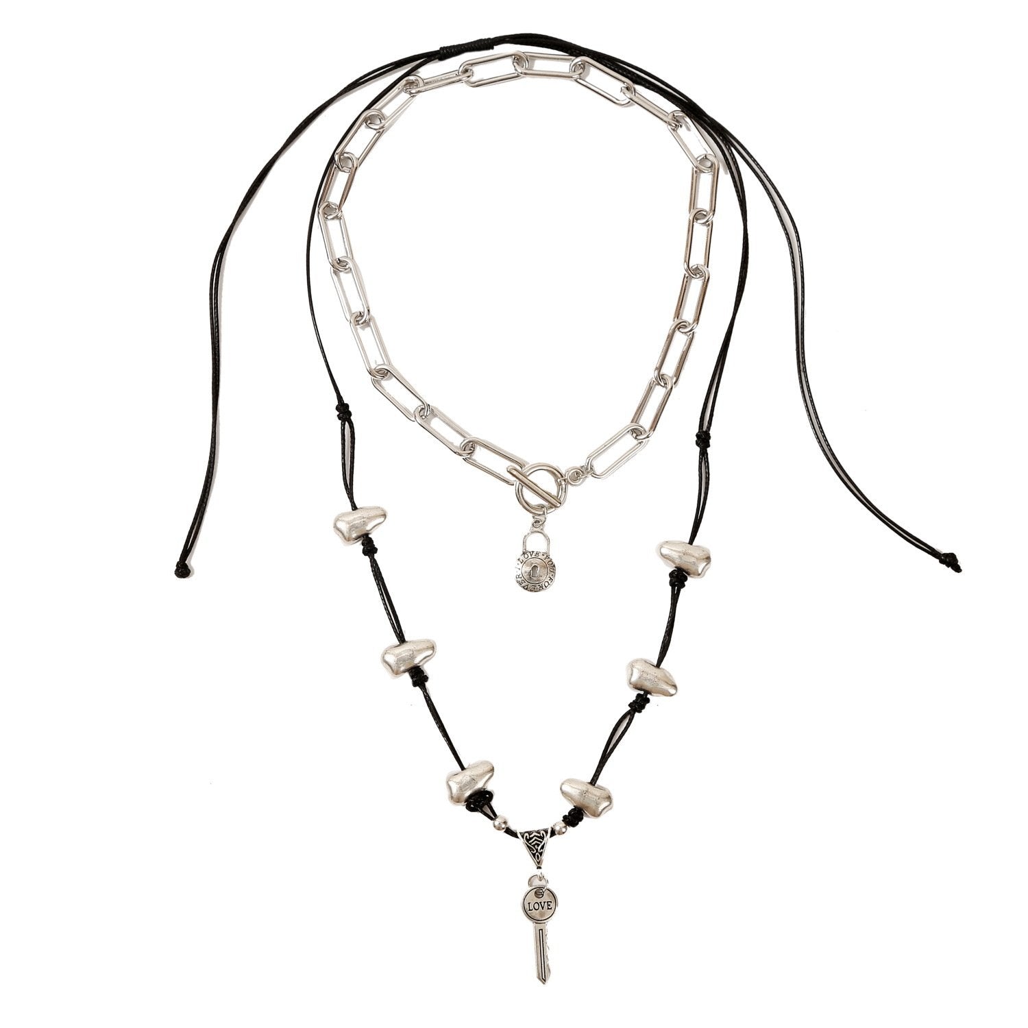 Vintage hand-adjustable necklace cotton hemp