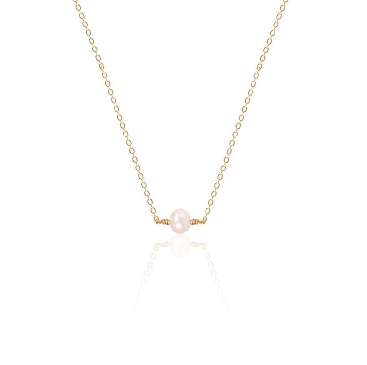 Women's Pearl Stainless Steel Necklace Clavicle Chain