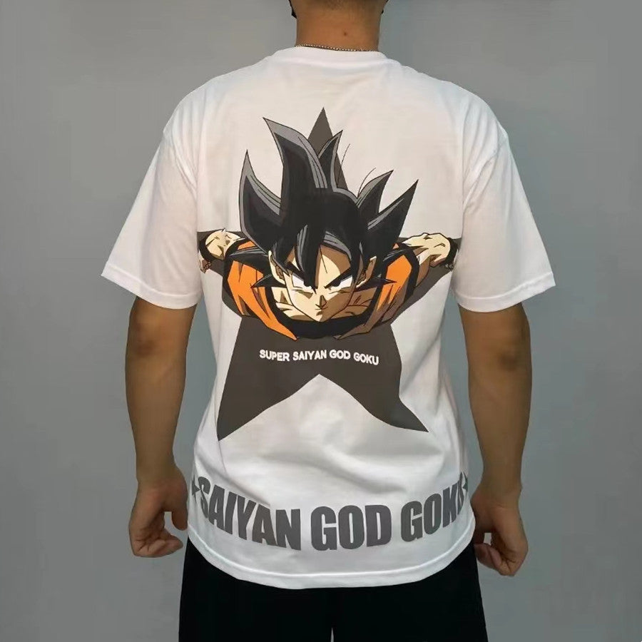 Dragon Ball Son Goku character modeling handsome cool cartoon T-shirts –  