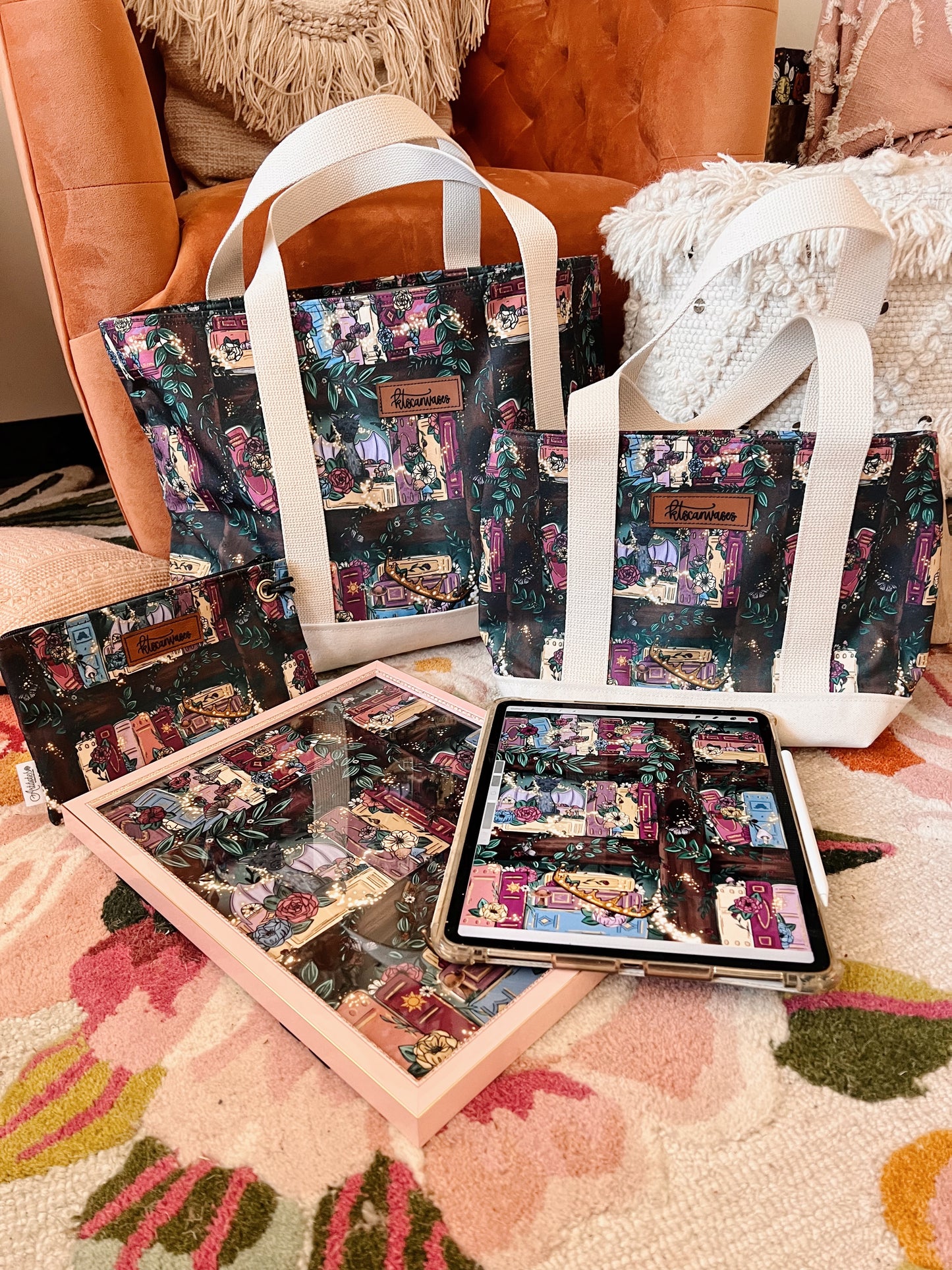 KT's Canvases "Fairytale BookShelf" Small Tote Bag (PRE-ORDER for 12/1/22)