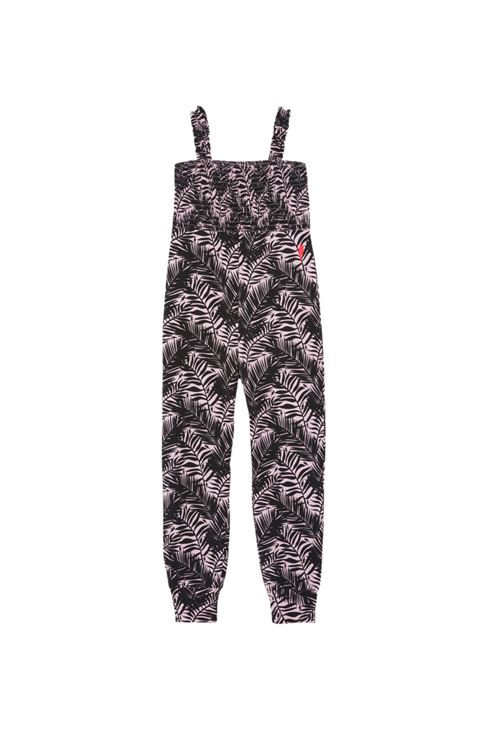 Kids Pale Pink with Black Tropical Jumpsuit