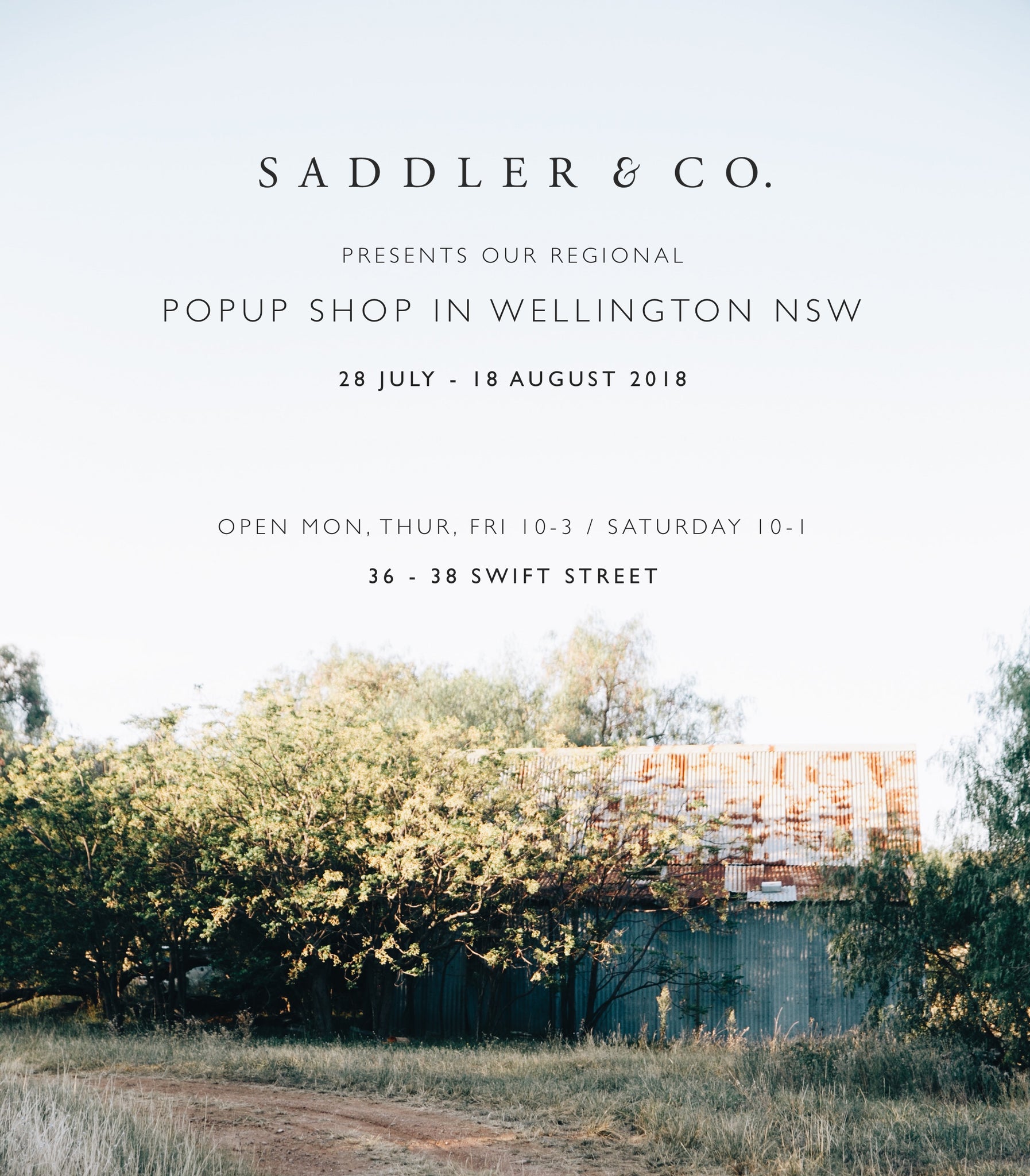 Saddler & Co Popup shop in Wellington NSW