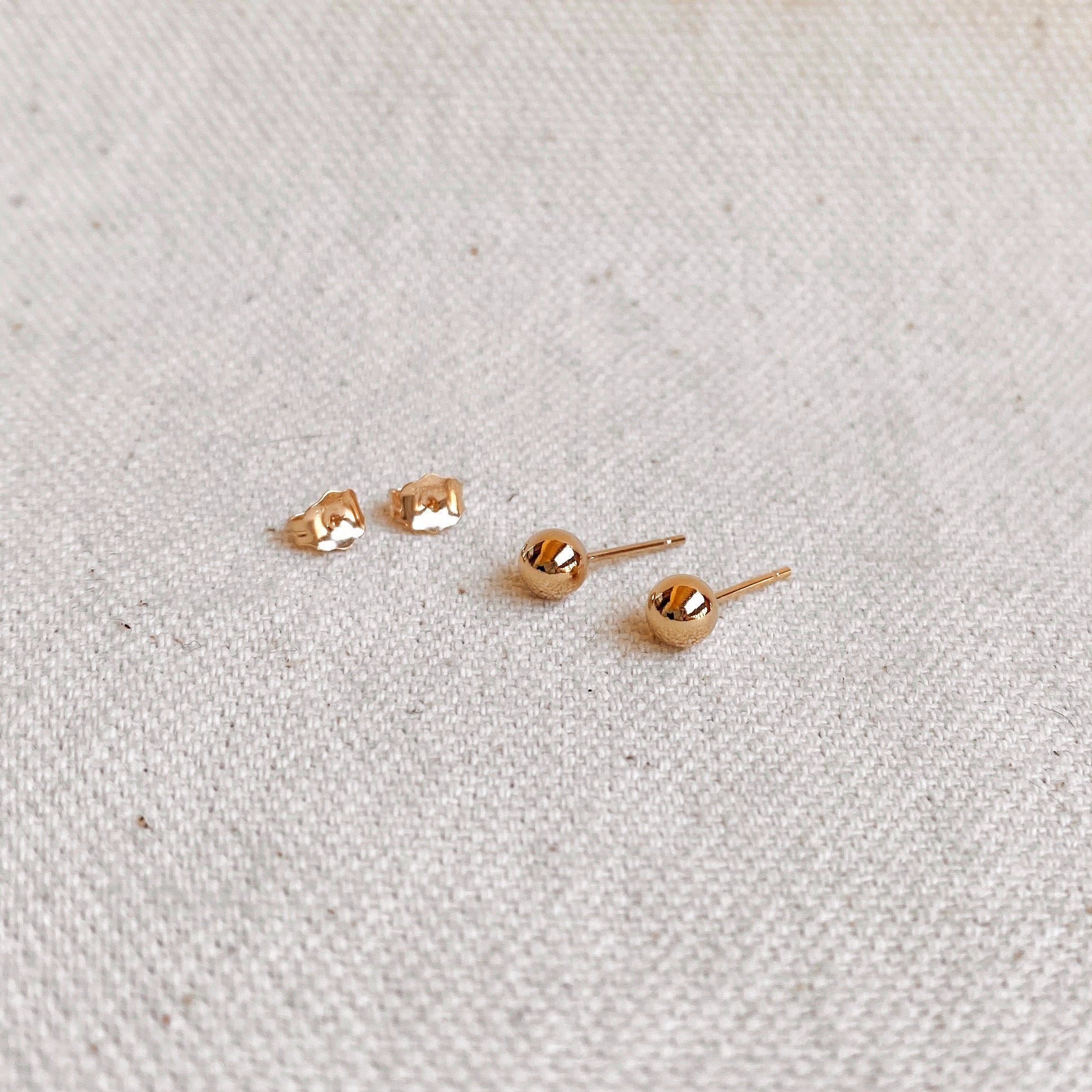 14k Gold Filled 5.0mm Ball Stud Earrings Wholesale Supplier by GoldFi