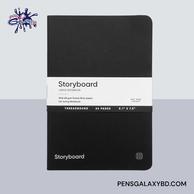 Endless Storyboard A5 Notebook - Black - Dotted