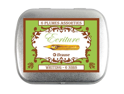 Brause Writing Nibs - Set Of 6 In Tin Box