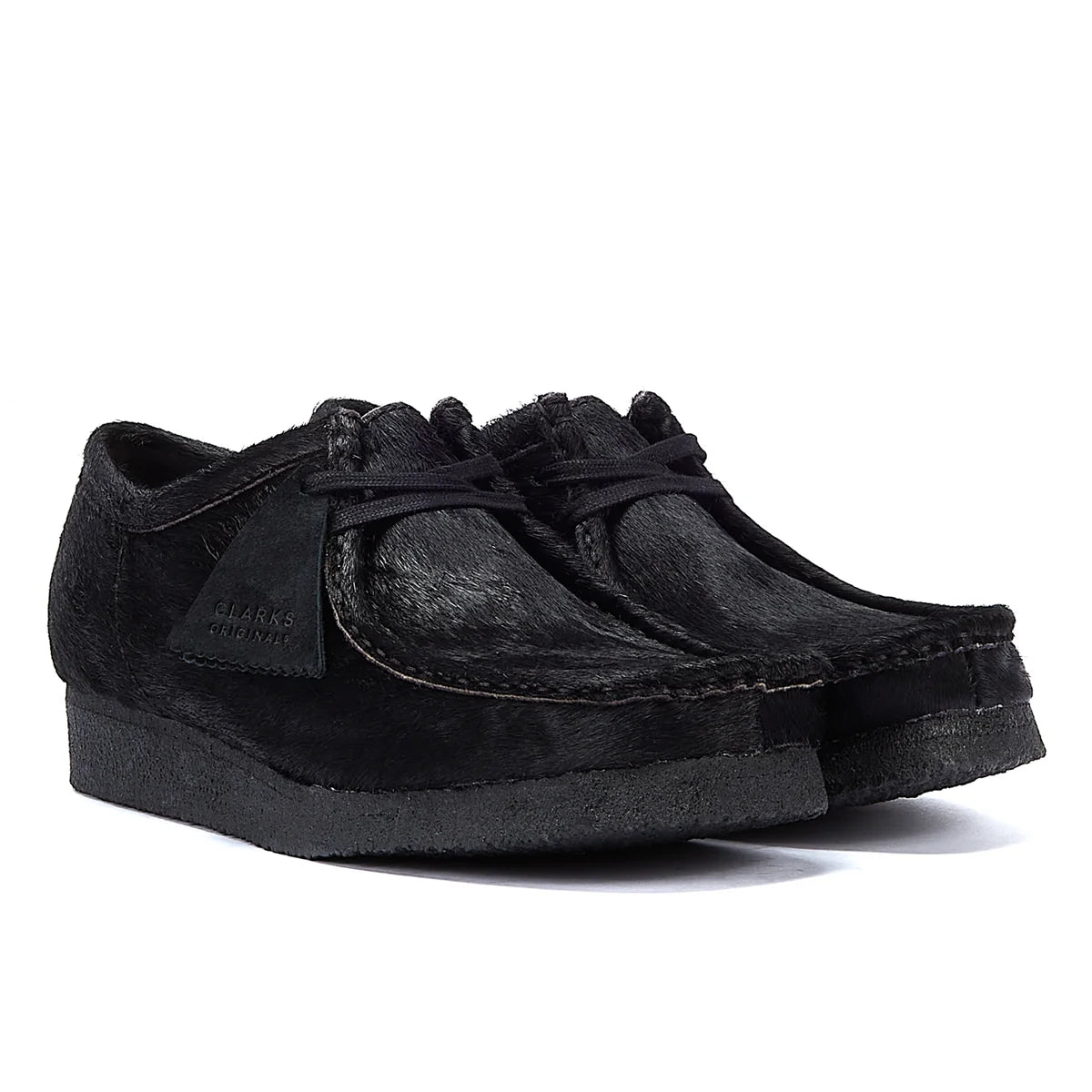 Clarks Originals Wallabee Hair on Men’s Black Lace-Up Shoes