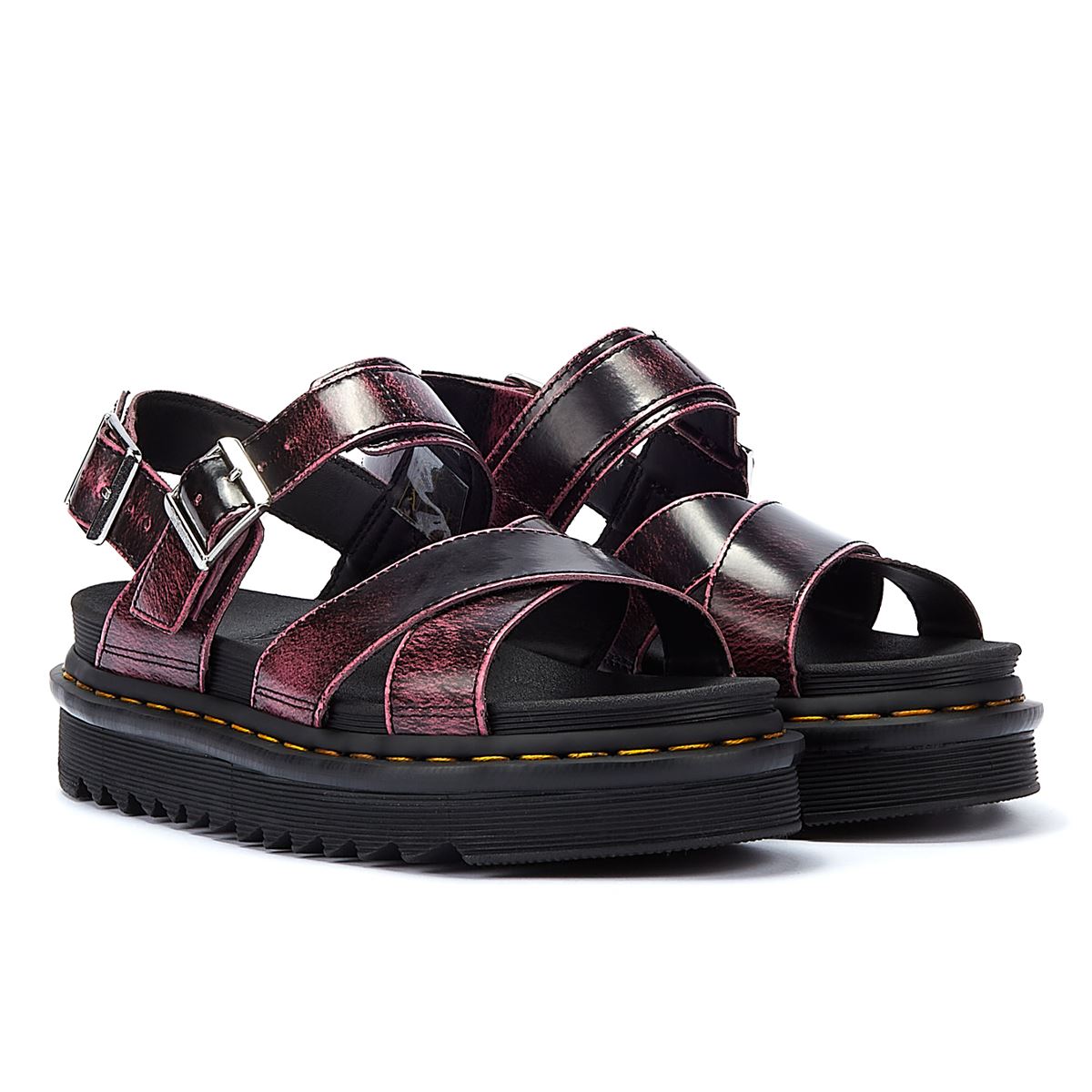 Dr. Martens Voss Ii Two Tone Rub Off Women’s Black/Pink Sandals