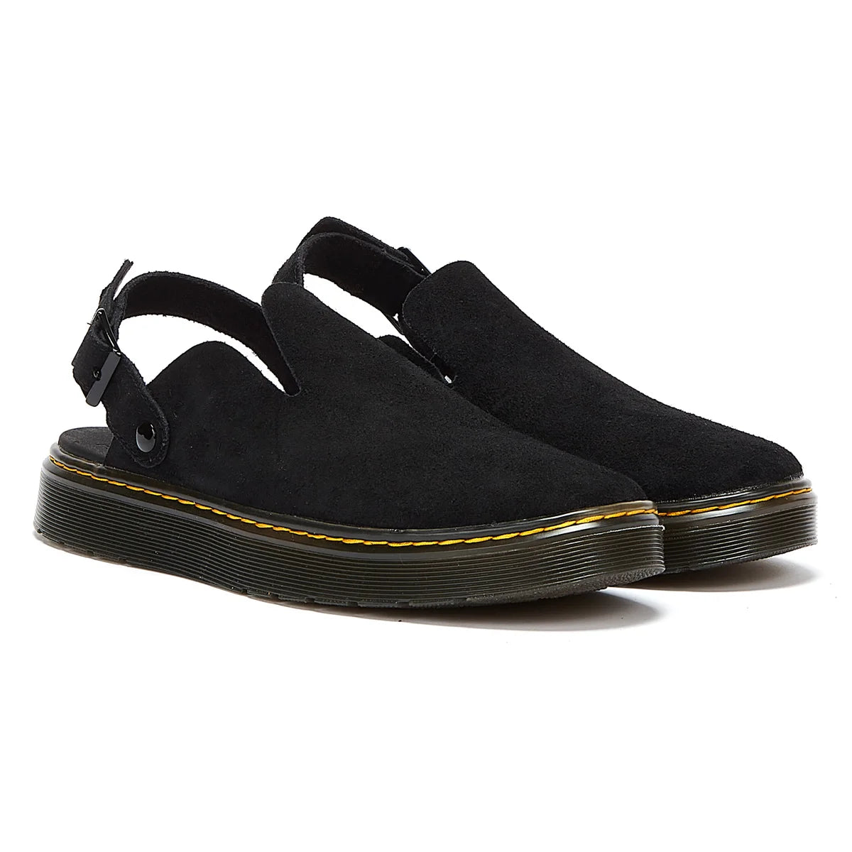Dr. Martens Carlson Eh Suede Moss Back Womens Black Mule Sandals