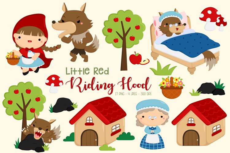 Doodle Little Red Riding Hood Clipart