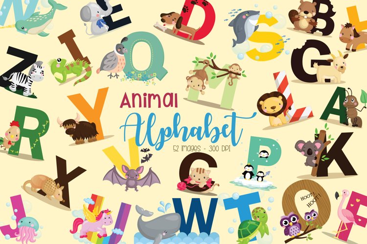 animal alphabet clipart